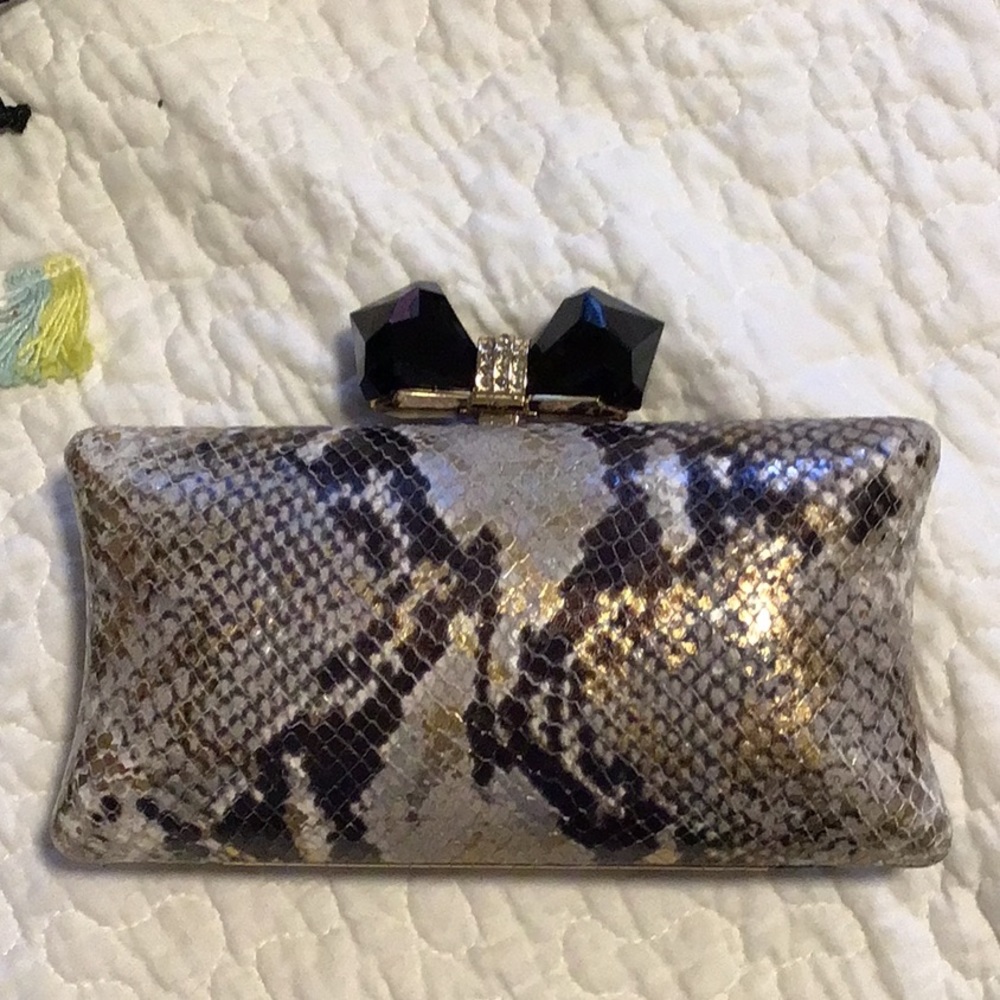 Judith leiber python clutch